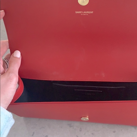 Saint Laurent red Cassandra clutch - Picture 3 of 8